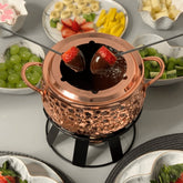 Conjunto Para Fondue 11 peças Rose Gold Martelado Luxo - Ela Decora